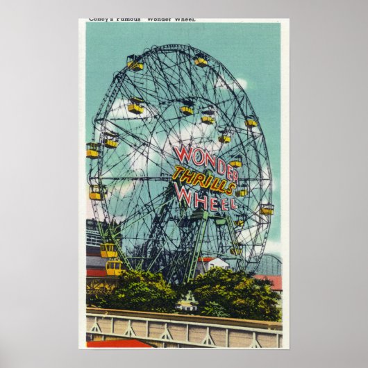 Blick auf das berühmte Wonder Ferris Wheel Poster (Vorne)