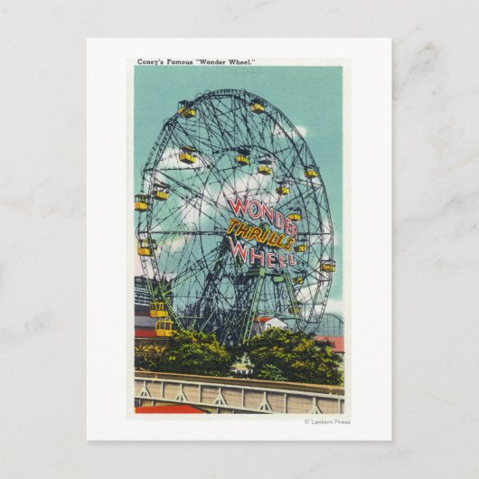 Blick auf das berühmte Wonder Ferris Wheel Postkarte (Vorderseite)