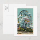 Blick auf das berühmte Wonder Ferris Wheel Postkarte (Vorne/Hinten)