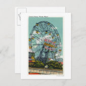 Blick auf das berühmte Wonder Ferris Wheel Postkarte (Vorne/Hinten)