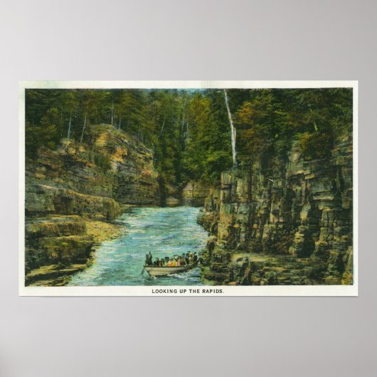 Blick auf das Boot Suche nach den Rapids Poster (Vorne)