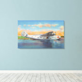 Blick auf das California Clipper-Flugzeug Leinwanddruck (Insitu (Holzboden))