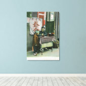 Blick auf das chinesische Glücksspiel am Schreibti Leinwanddruck (Insitu (Holzboden))