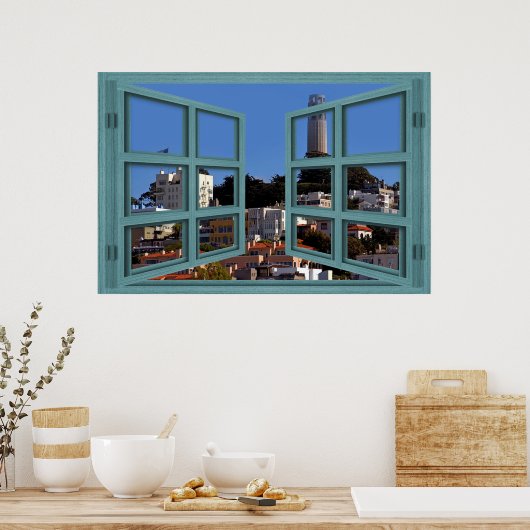 Blick auf das Coit Tower Window Poster (Küche)