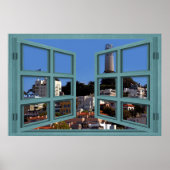 Blick auf das Coit Tower Window Poster (Vorne)