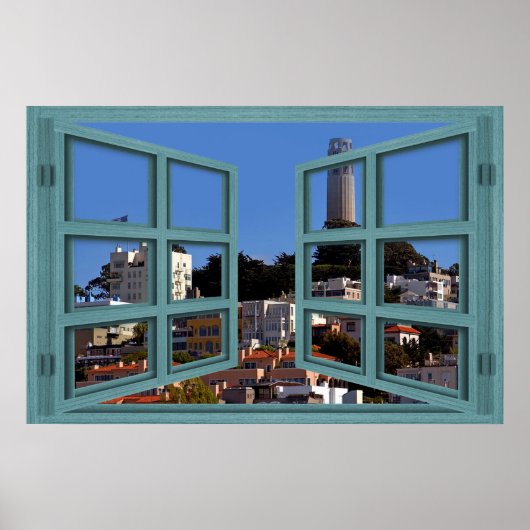 Blick auf das Coit Tower Window Poster (Vorne)