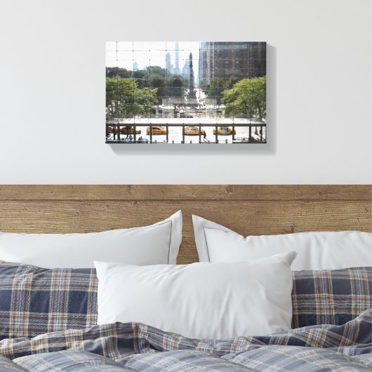 Blick auf das Columbus Circle New York City Foto Leinwanddruck (Insitu (Schlafzimmer))