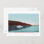 Blick auf das Dampfflüster am See Postkarte (Vorne/Hinten)