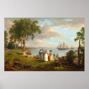 Blick auf das Delaware, Thomas Birch Fine Art Post Poster