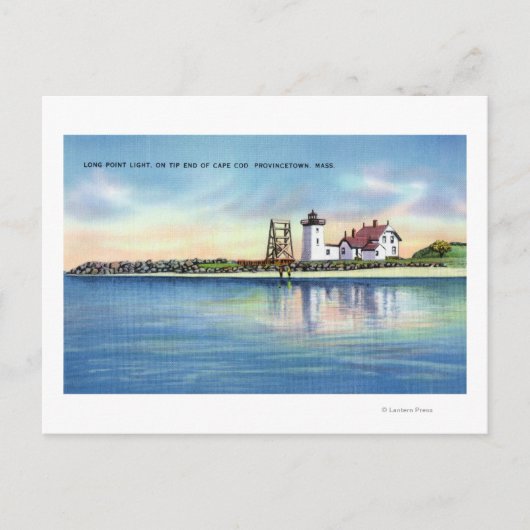Blick auf das Leuchtturm Long Point Postkarte (Vorderseite)