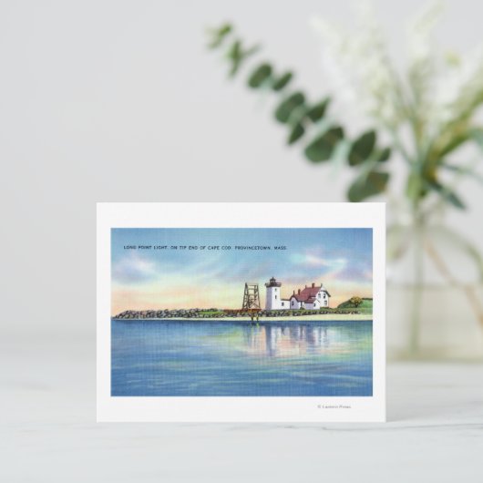 Blick auf das Leuchtturm Long Point Postkarte (Stehend Vorderseite)