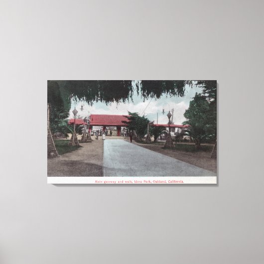 Blick auf das Main Gateway nach Idora ParkOakland, Leinwanddruck (Vorderseite)