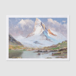Blick auf das Matterhorn, Dekoupage Seidenpapier