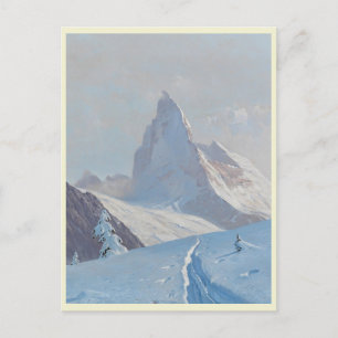 Blick auf das Matterhorn, Winter Postkarte