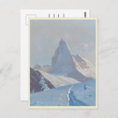 Blick auf das Matterhorn, Winter Postkarte (Vorne/Hinten)