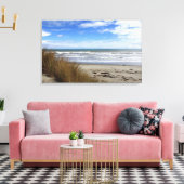 Blick auf das Meer und den Strand von den Dünen Leinwanddruck (Insitu (Wohnzimmer))