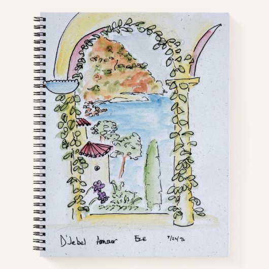 Blick auf das Mittelmeer | Eze, Frankreich Notizbuch (Vorderseite)