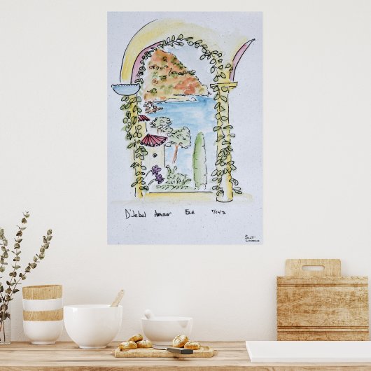 Blick auf das Mittelmeer | Eze, Frankreich Poster (Küche)