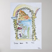 Blick auf das Mittelmeer | Eze, Frankreich Poster (Vorne)