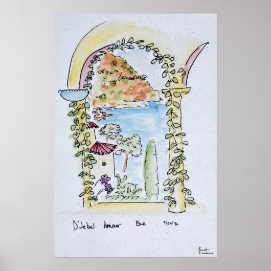 Blick auf das Mittelmeer | Eze, Frankreich Poster (Vorne)