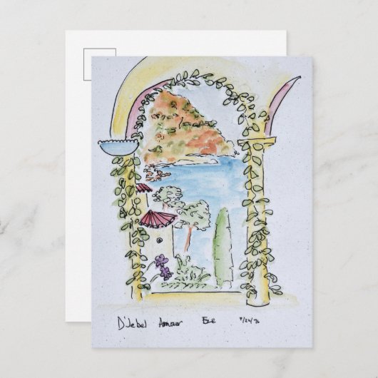 Blick auf das Mittelmeer | Eze, Frankreich Postkarte (Vorne/Hinten)