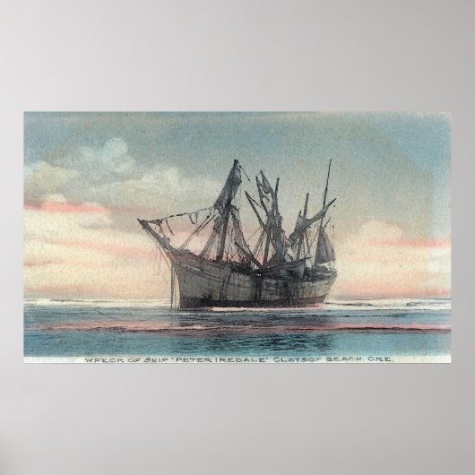 Blick auf das Peter Iredale Shipwreck Poster (Vorne)