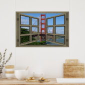 Blick auf das Poster der Golden Gate Bridge (Küche)