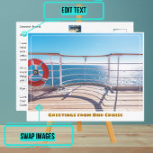 Blick auf das Railing of Cruise Ship Postkarte