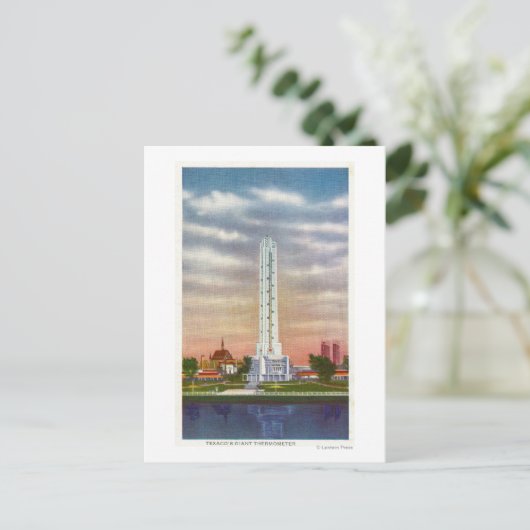 Blick auf das riesige Thermometer von Texaco Postkarte (Stehend Vorderseite)