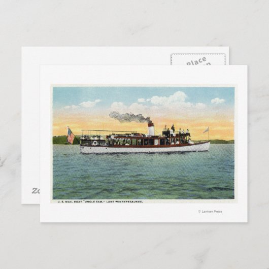 Blick auf das US-Postschiff Uncle Sam Postkarte (Vorne/Hinten)