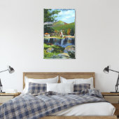 Blick auf das Wasserrad des Schattensees Leinwanddruck (Insitu (Schlafzimmer))