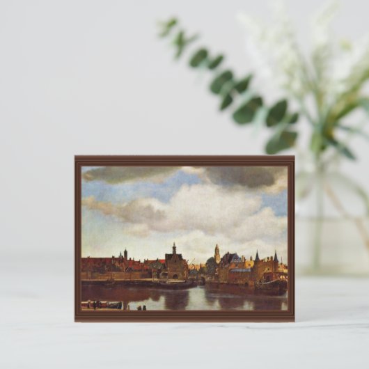 Blick auf Delft, das von Johannes Vermeer (Best Qu Postkarte (Stehend Vorderseite)