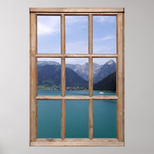 Blick auf den Alpensee von einem Fenster aus Poster (Vorne)