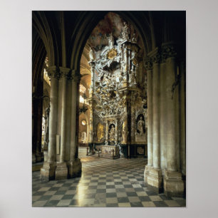 Blick auf den Altar und die "Transparente", c.1720 Poster