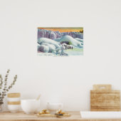 Blick auf den amerikanischen Fall im Winter Poster (Küche)