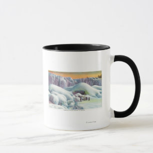Blick auf den amerikanischen Fall im Winter Tasse