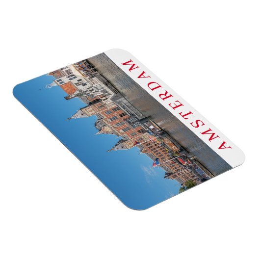 Blick auf den Amsterdamer Hauptbahnhof Kühlschrank Magnet (Rechte Seite)