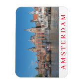 Blick auf den Amsterdamer Hauptbahnhof Kühlschrank Magnet (Vertikal)