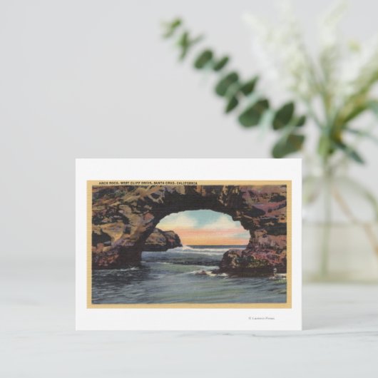 Blick auf den Arch Rock entlang des West Cliff Dri Postkarte (Stehend Vorderseite)