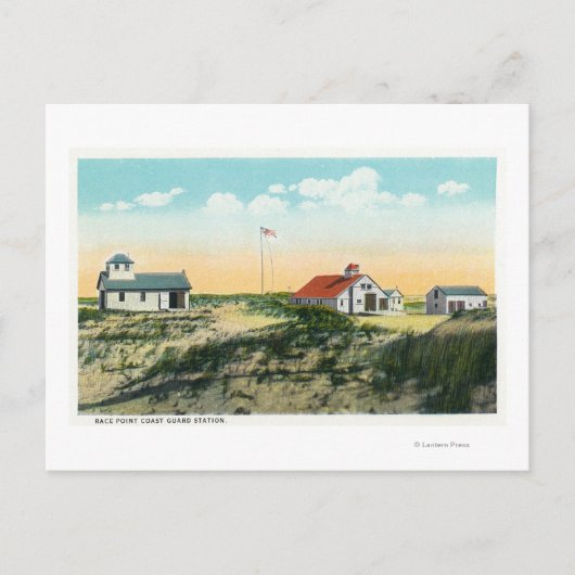 Blick auf den Bahnhof der Race Point-Küstenwache Postkarte (Vorderseite)
