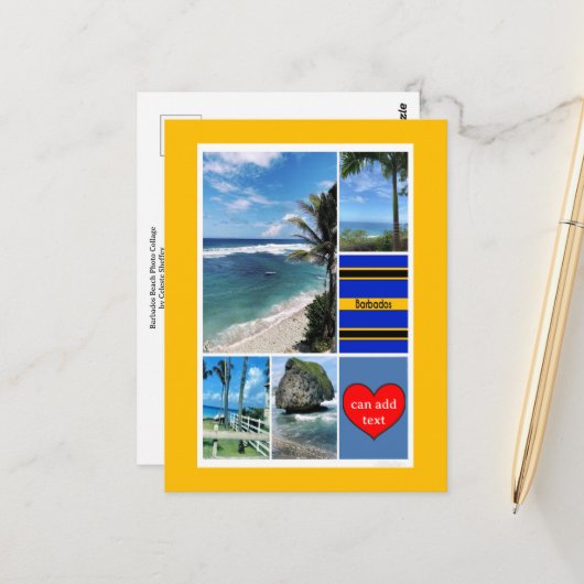 Blick auf den Barbados-Ozean Postkarte (Vorderseite/Rückseite Beispiel)