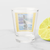Blick auf den Barbados-Ozean Schnapsglas (Rückseite)