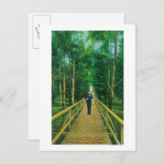 Blick auf den Boardwalk bei Presidio Postkarte (Vorne/Hinten)