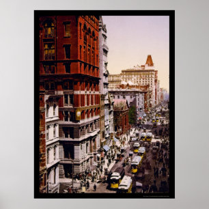 Blick auf den Broadway in New York City 1900 Poster