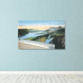 Blick auf den Columbia River Gorge von Crown Point Leinwanddruck (Insitu (Holzboden))