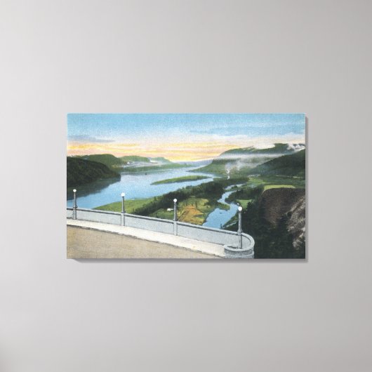 Blick auf den Columbia River Gorge von Crown Point Leinwanddruck (Vorderseite)