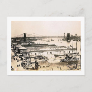 Blick auf den East River, New York City 1911 Vinta Postkarte