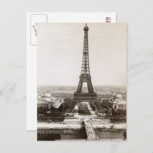 Blick auf den Eiffelturm, 1900 Postkarte (Vorne/Hinten)