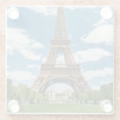 Blick auf den Eiffelturm vom Champ de Mars-Park Glasuntersetzer (Rückseite)