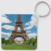Blick auf den Eiffelturm vom öffentlichen Park Cha Schlüsselanhänger (Rückseite)
